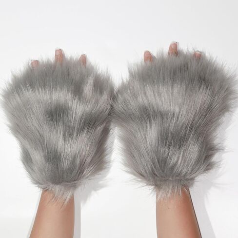 5pcs Wolf Fox Tail Clip Ears and Gloves Set Halloween Christmas Fancy Party Costume Toys for Women Men in Kuwait