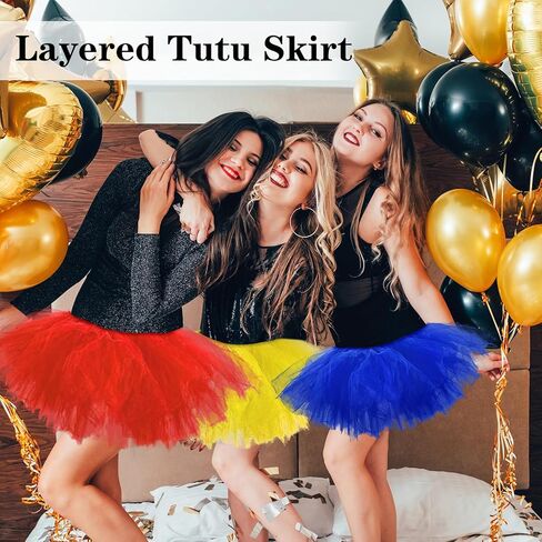 2pcs Tutus for Women Adult Set, 5 Layered Tutu Tulle Skirt with Socks & Sunglasses for Ballet Dance Halloween Birthday Party in Saudi Arabia