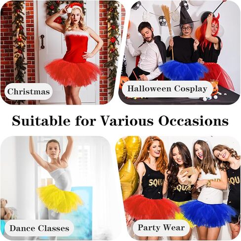 2pcs Tutus for Women Adult Set, 5 Layered Tutu Tulle Skirt with Socks & Sunglasses for Ballet Dance Halloween Birthday Party in Saudi Arabia