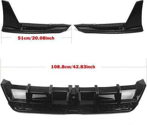 Rear Bumper Lip Diffuser Rear Bumper Low Lip with LED Light For Toyota Camry SE XSE YOFER Style 2018-2024 (Gloss Black) in Kuwait