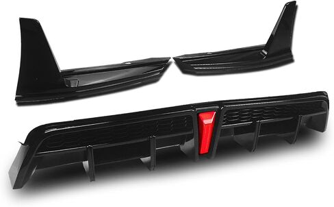 Rear Bumper Lip Diffuser Rear Bumper Low Lip with LED Light For Toyota Camry SE XSE YOFER Style 2018-2024 (Gloss Black) in Kuwait