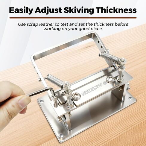 Leather Skiver, Leather Splitter with Pulling Handle,Skiving Machine for Belts, Wallets, Bags & DIY Craft, 3" Width, Aluminum Alloy Build, Black in Kuwait