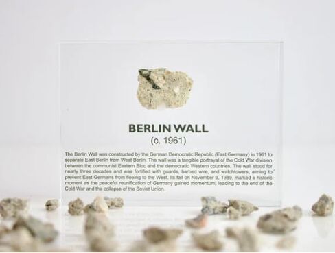 Authentic Berlin Wall Artifact Display, Encased in Crystal-Clear Lucite Acrylic, Handmade in The USA, Iconic Cold War Relic, for Display or Education Purposes, Historical Piece from The Berlin Wall in Saudi Arabia