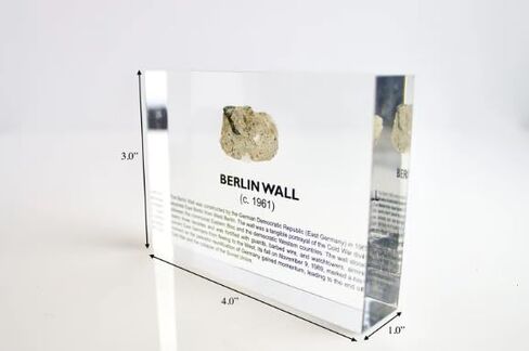 Authentic Berlin Wall Artifact Display, Encased in Crystal-Clear Lucite Acrylic, Handmade in The USA, Iconic Cold War Relic, for Display or Education Purposes, Historical Piece from The Berlin Wall in Saudi Arabia