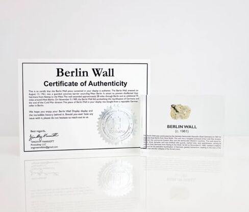 Authentic Berlin Wall Artifact Display, Encased in Crystal-Clear Lucite Acrylic, Handmade in The USA, Iconic Cold War Relic, for Display or Education Purposes, Historical Piece from The Berlin Wall in Saudi Arabia