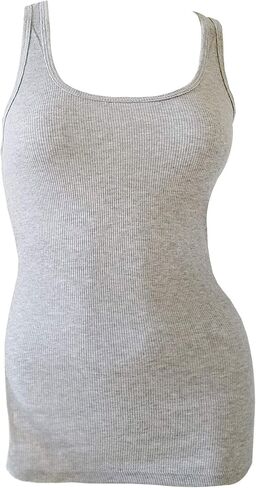 ملابس Ambiance _ أساسية مضلعة قابلة للتمدد _ قميص بدون أكمام بظهر ريسر _ قميص عضلات _ مقاس صغير in Kuwait