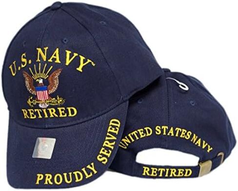 Military USN Retired Eagle Anchor Proudly Served Blue Embroidered Cap Hat EE in Saudi Arabia