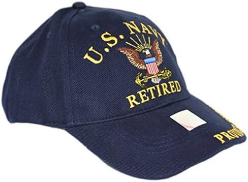 Military USN Retired Eagle Anchor Proudly Served Blue Embroidered Cap Hat EE in Saudi Arabia