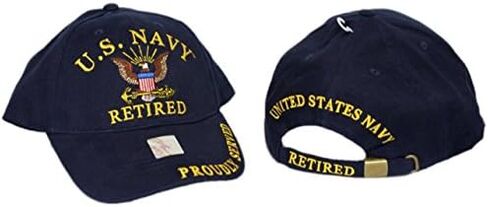 Military USN Retired Eagle Anchor Proudly Served Blue Embroidered Cap Hat EE in Saudi Arabia