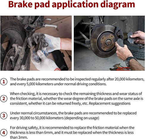 Road Passion Rear Disc Brake Pads Replacement for ROYAL ENFIELD Himalayan 16-21/ Interceptor 650 Twin 18/ Continental 650 twin 18-21/ SWM RS 125 R 16-17/ SM 125 R 16-20 in Saudi Arabia