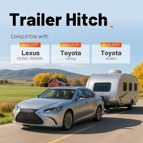 وصلة مقطورة من الفئة 1، جهاز استقبال 1.25 بوصة متوافق مع 2019-2025 Lexus ES350 و2019-2025 Lexus ES300h و2018-2024 Toyota Camry و2019-2022 Toyota Avalon Trailer Hitch in Saudi Arabia