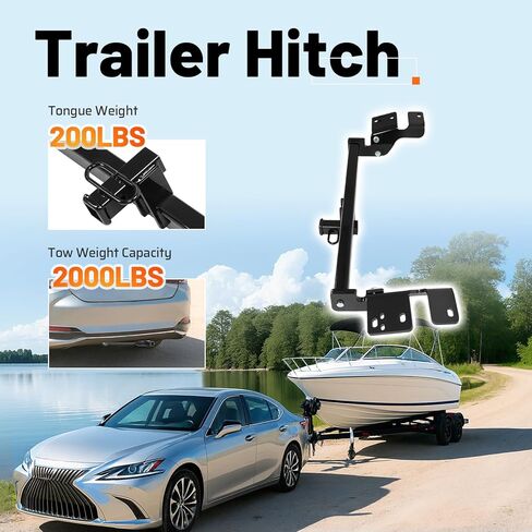 وصلة مقطورة من الفئة 1، جهاز استقبال 1.25 بوصة متوافق مع 2019-2025 Lexus ES350 و2019-2025 Lexus ES300h و2018-2024 Toyota Camry و2019-2022 Toyota Avalon Trailer Hitch in Saudi Arabia