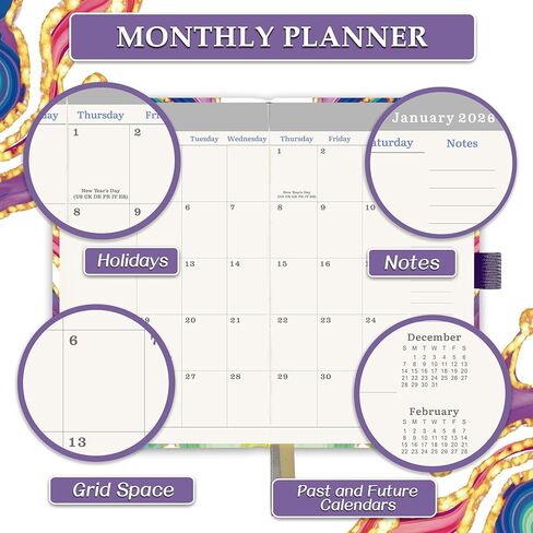 Pocket Calendar 2026-2028 - 3 Year Monthly Planner 2026-2028, January 2026 - December 2028, 6.4" x 3.8", Pocket Planner 2026-2028 with Elastic Closure in Kuwait