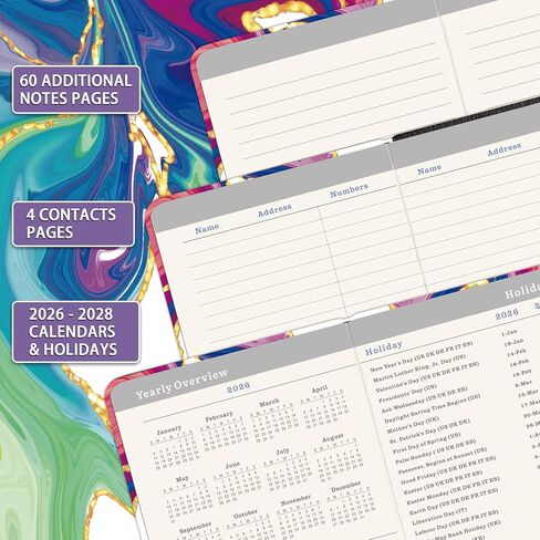 Pocket Calendar 2026-2028 - 3 Year Monthly Planner 2026-2028, January 2026 - December 2028, 6.4" x 3.8", Pocket Planner 2026-2028 with Elastic Closure in Kuwait