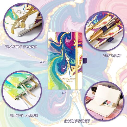 Pocket Calendar 2026-2028 - 3 Year Monthly Planner 2026-2028, January 2026 - December 2028, 6.4" x 3.8", Pocket Planner 2026-2028 with Elastic Closure in Kuwait