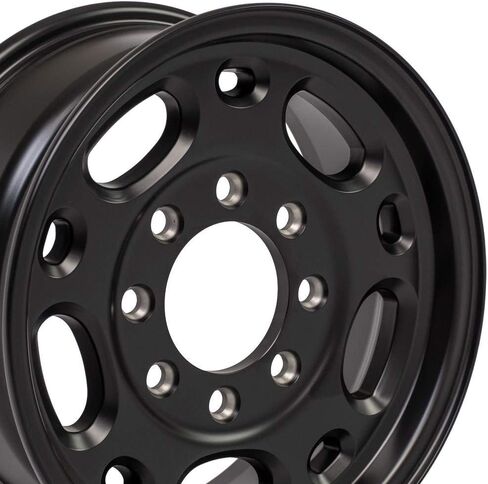 إطارات OE Wheels CV82 مقاس 16 بوصة تناسب طراز سوبربان 2500 8x165.1 16x6.5 أسود ساتان - هولاندر 5079 (1) in Saudi Arabia