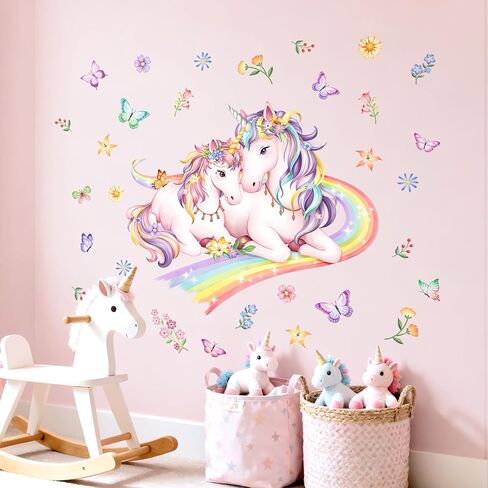 Tanlaby Large Rainbow Fairy Wall Stickers Elf Stars Wall Decals Peel and Stick Wall Art Sticker for Girls Bedroom Baby Nursery Kids Playroom Daycare Classroom Decor in Kuwait