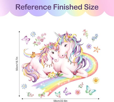 Tanlaby Large Rainbow Fairy Wall Stickers Elf Stars Wall Decals Peel and Stick Wall Art Sticker for Girls Bedroom Baby Nursery Kids Playroom Daycare Classroom Decor in Kuwait