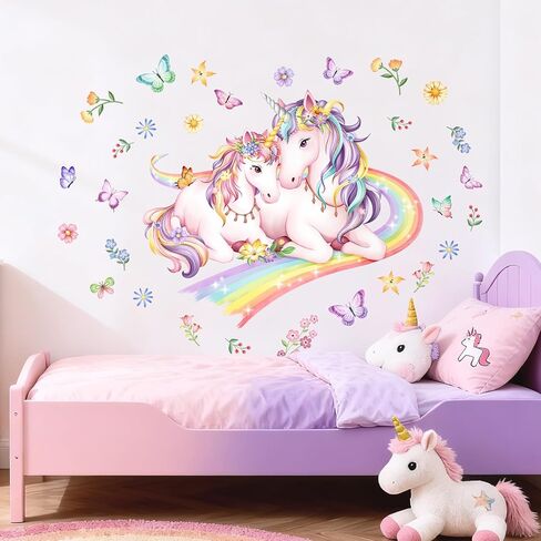 Tanlaby Large Rainbow Fairy Wall Stickers Elf Stars Wall Decals Peel and Stick Wall Art Sticker for Girls Bedroom Baby Nursery Kids Playroom Daycare Classroom Decor in Kuwait