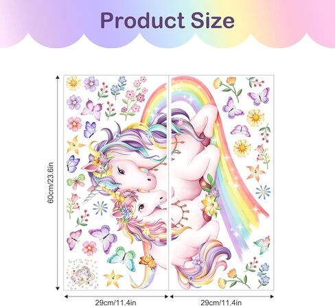 Tanlaby Large Rainbow Fairy Wall Stickers Elf Stars Wall Decals Peel and Stick Wall Art Sticker for Girls Bedroom Baby Nursery Kids Playroom Daycare Classroom Decor in Kuwait