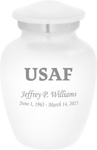 Homage Custom Engraved Air Force Themed Keepsake Cremation Urn for Human Ashes - Keepsake Urns for The Sharing of Ashes - 3 Cubic Inch Capacity - Personalization Included in Kuwait
