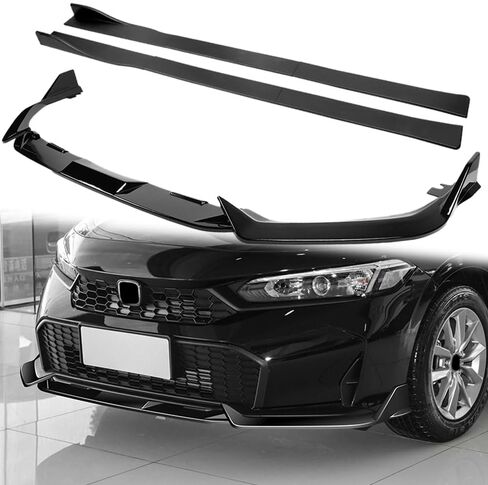 Q1-TECH, 9-Piece Front Bumper Lip & Side Skirt Extensions Diffuser Compatible with 2025-2026 Honda Civic Sedan/Hatchback, Front Lip Spoiler Air Chin Body Splitter ABS (Painted Carbon Fiber) in Saudi Arabia