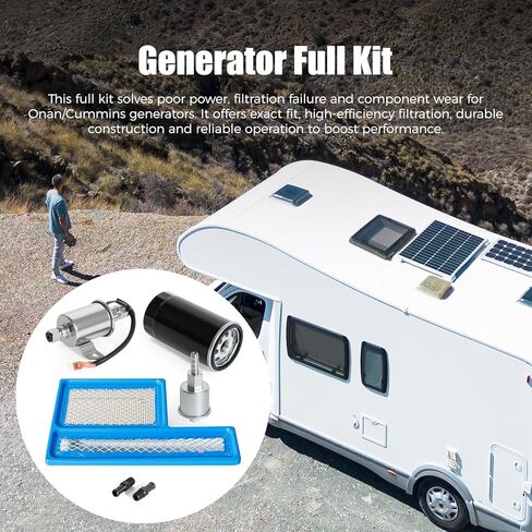 طقم مضخة الوقود E11015 149-2620 فلتر الزيت 122-0836 فلتر الهواء 140-3116 متوافق مع محركات Onan RV QG 5500 7000 HGJAA ​​HGJAB HGJAC Marquis Gold Platinum EFI in Kuwait