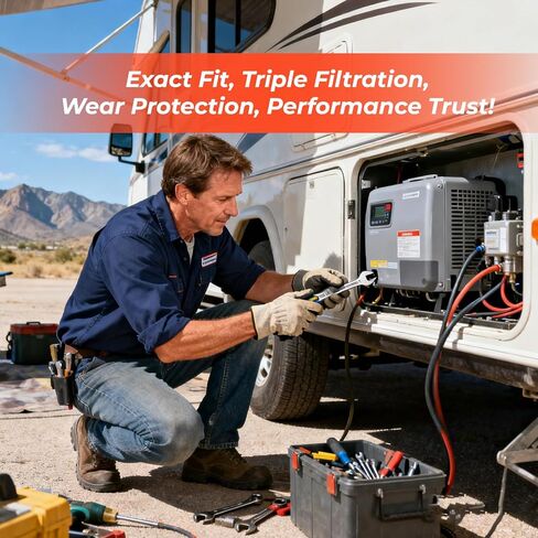 طقم مضخة الوقود E11015 149-2620 فلتر الزيت 122-0836 فلتر الهواء 140-3116 متوافق مع محركات Onan RV QG 5500 7000 HGJAA ​​HGJAB HGJAC Marquis Gold Platinum EFI in Kuwait