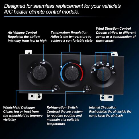لوحة وحدة تبديل سخان التحكم في المناخ لسيارة جيب جراند شيروكي 01-04 HVAC وحدة درجة حرارة المناخ رقم 55115904AB/55115904AC/599-226/599226/P55115904 in Kuwait