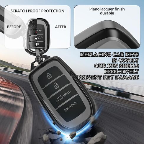لملحقات غطاء Toyota Key Fob، مادة TPU غير اللامعة، مع سلسلة مفاتيح جلدية لطيفة، لـ RAV4، Highlander، C-HR، Corolla، Camry، Avalon، GT86 والمزيد. (رمادي مطفي، موديل-1) in Kuwait