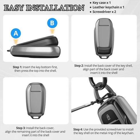 لملحقات غطاء Toyota Key Fob، مادة TPU غير اللامعة، مع سلسلة مفاتيح جلدية لطيفة، لـ RAV4، Highlander، C-HR، Corolla، Camry، Avalon، GT86 والمزيد. (رمادي مطفي، موديل-1) in Kuwait