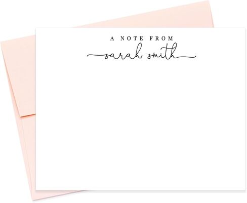 مذكرة ثابتة شخصية للنساء والرجال، ملاحظة من مجموعة القرطاسية المخصصة للنص، بطاقات الملاحظات المسطحة والمغلفات المصنوعة يدويًا in Kuwait