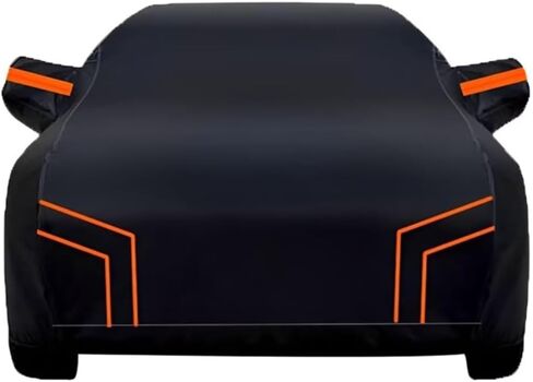 غطاء سيارة لسيارة دودج تشالنجر LA LC SXT/GT/RT/RT SCAT/SRT Hellcat/SRT Super Stock 2008-2025 غطاء سيارة لجميع الأحوال الجوية في الهواء الطلق مقاوم للماء أغطية سيارة كاملة أغطية خارجية كاملة، أسود in Kuwait