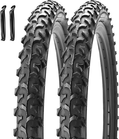 SIMEIQI 2 Pack Bike Tires 16"/18"/20"x1.95" Compatible with 16"/18"/20"x1.75"/1.95" Bicycle Tires Foldable Replacement Bike Tires with Levers for Mountain Trail Hybrid Bicycles in Kuwait