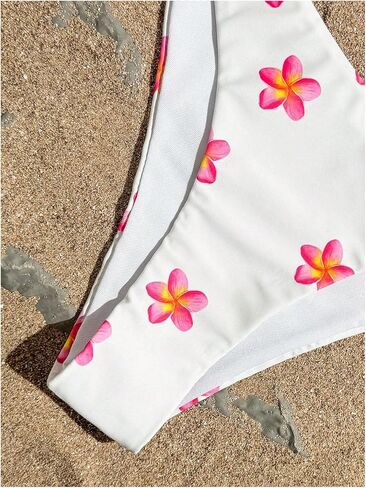 Floerns Women's Bikini Sets Floral Print Triangle Halter Swimsuit Cheeky 2 Piece Bathing Suit in Kuwait