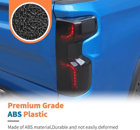 JeCar Smoked Tail Light Cover 3rd Third Brake Light Cover Trim Guards Kit for Chevy Silverado 2022-2025 - ABS Tail Lamp Overlay Trim Protector, Rear Taillight Decoration Accessories in Saudi Arabia