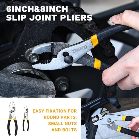 7PCS Plier Set, 8" Water Pump/Tongue and Groove Plier, 7"Diagonal Cutting, 6" Long Nose/Tongue and Groove/Side Cutting, Mini Long Nose with Storage Bag, for Home Repair DIY Professional Use in Saudi Arabia
