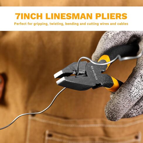 7PCS Plier Set, 8" Water Pump/Tongue and Groove Plier, 7"Diagonal Cutting, 6" Long Nose/Tongue and Groove/Side Cutting, Mini Long Nose with Storage Bag, for Home Repair DIY Professional Use in Saudi Arabia