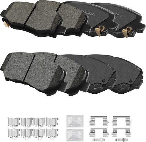 Ceramic Disc Brake Pads Kits Front and Rear, Fit for 2015 2016 2017 Chrysler 200, 2018-2022 Jeep Cherokee With Single Piston Front Caliper(D1640A+D1734) in Kuwait