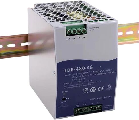 1 قطعة TDR-480-48 48 فولت 20A 480 واط ثلاث مراحل DIN السكك الحديدية مع وظيفة PFC مصدر إمداد الطاقة الناتج واحد in Saudi Arabia