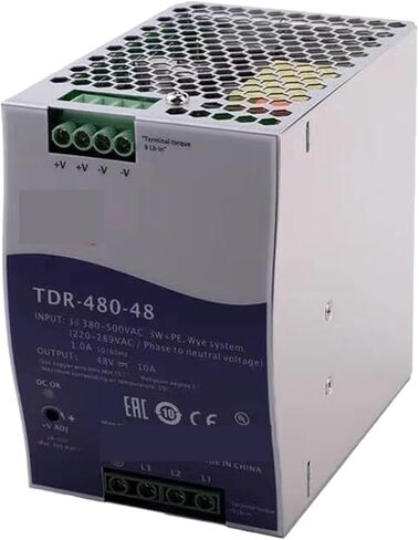 1 قطعة TDR-480-48 48 فولت 20A 480 واط ثلاث مراحل DIN السكك الحديدية مع وظيفة PFC مصدر إمداد الطاقة الناتج واحد in Saudi Arabia