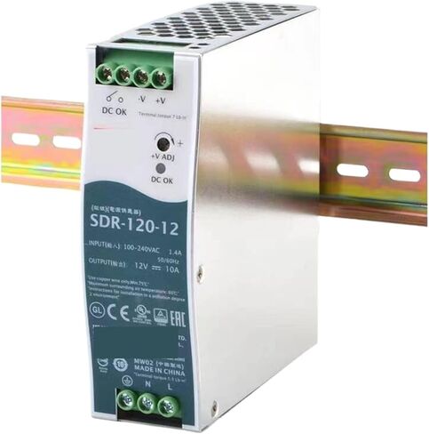 1pcs SDR-120-12 12VDC 10A Single Output Industrial DIN Rail Switching Power Supply in Saudi Arabia