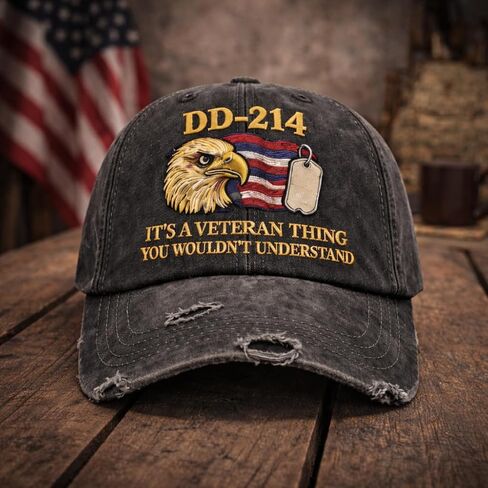 DD-214 Veteran Embroidered Hat for Men Military Baseball Cap Veteran Pride Gift in Saudi Arabia