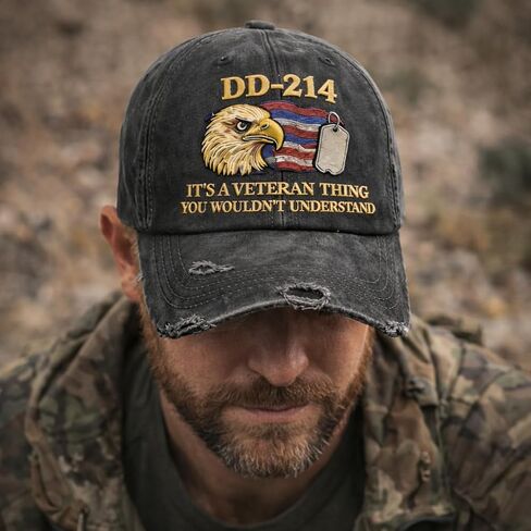 DD-214 Veteran Embroidered Hat for Men Military Baseball Cap Veteran Pride Gift in Saudi Arabia