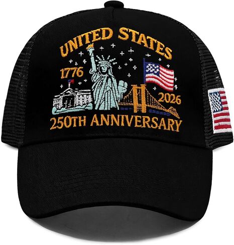 250 Anniversary USA Hat 250th Anniversary USA hat 250 Merchandise 1776-2026 Embroidery Adjustable Mesh-Back Cap in Saudi Arabia