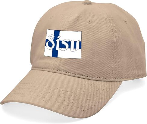 قبعة CafePress Finnish Sisu (العلم الفنلندي) قبعة بيسبول فريدة قابلة للتعديل كاكي in Saudi Arabia