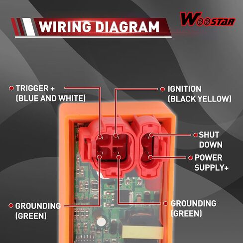 WOOSTAR 6 Pin DC CDI Box Replacement for GY6 50cc 70cc 90cc 110cc 125cc 150cc 200cc 250cc Engine Scooter ATV Go Kart Moped Quad Dune Buggy Pit Dirt Bike in Saudi Arabia