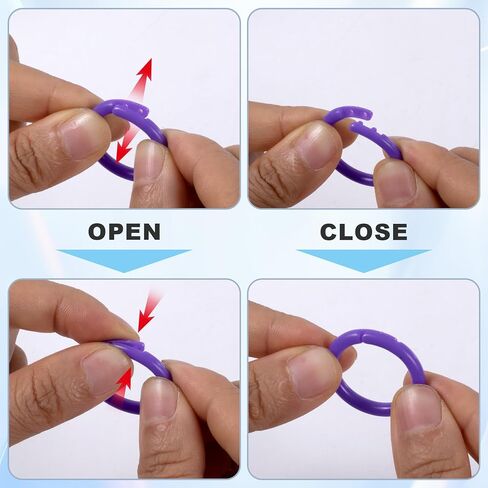 100 قطعة من حلقات أوراق الشجر الفضفاضة، 1.1 بوصة معرف 0.79 بوصة حلقات كتب بلاستيكية لبطاقات الفلاش، بطاقات مؤشر سلسلة مفاتيح مفتوحة ملونة، مشابك دائرية للمنزل والمكتب DIY-10 ألوان in Kuwait