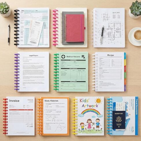 100 قطعة من حلقات أوراق الشجر الفضفاضة، 1.1 بوصة معرف 0.79 بوصة حلقات كتب بلاستيكية لبطاقات الفلاش، بطاقات مؤشر سلسلة مفاتيح مفتوحة ملونة، مشابك دائرية للمنزل والمكتب DIY-10 ألوان in Kuwait