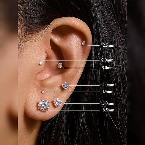 10 أزواج من الأقراط المطلية بالذهب عيار 14 قيراط للنساء، مجموعات مجوهرات لؤلؤية مكعبة الزركونيا مضادة للحساسية أقراط أقراط مرصعة للنساء هدية in Kuwait